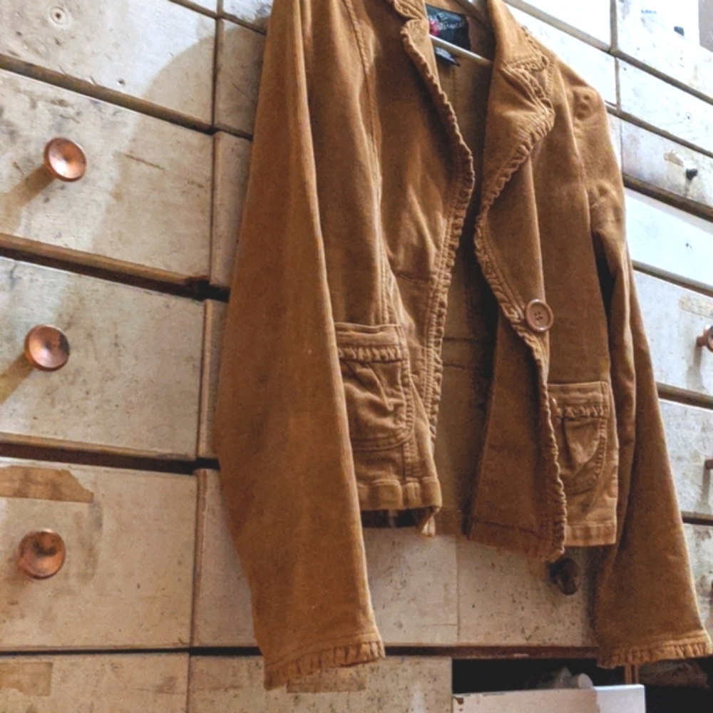 Custard or camel colored corduroy jacket blazer